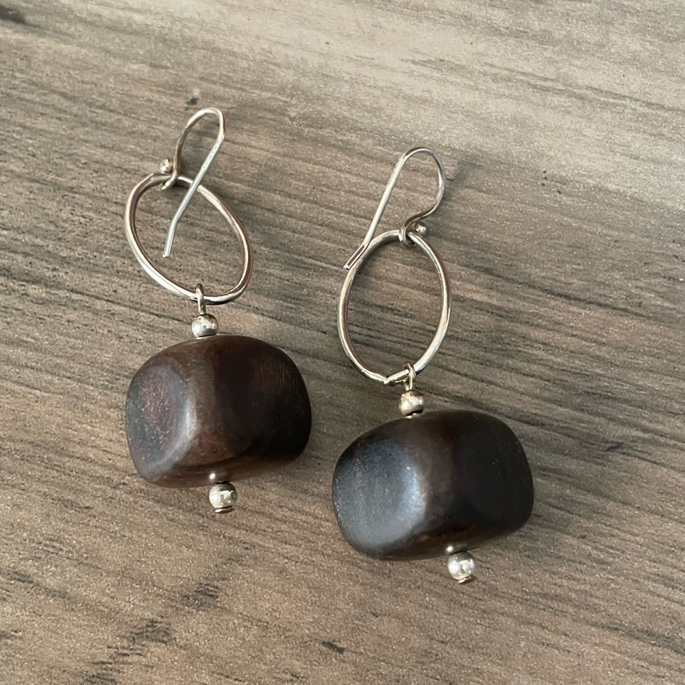Silpada Silver and Wood Earrings